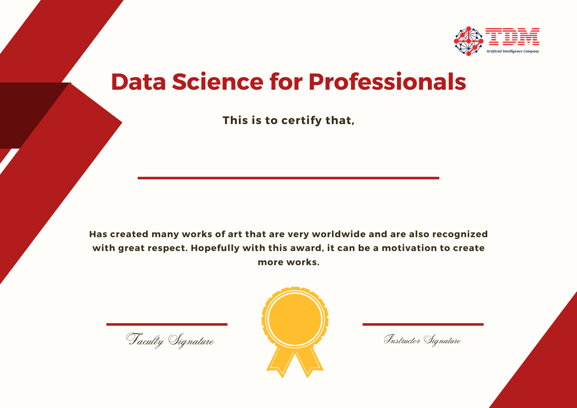 Data Science certificate